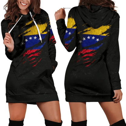 Venezuela in Me Women's Hoodie Dress Special Grunge Style