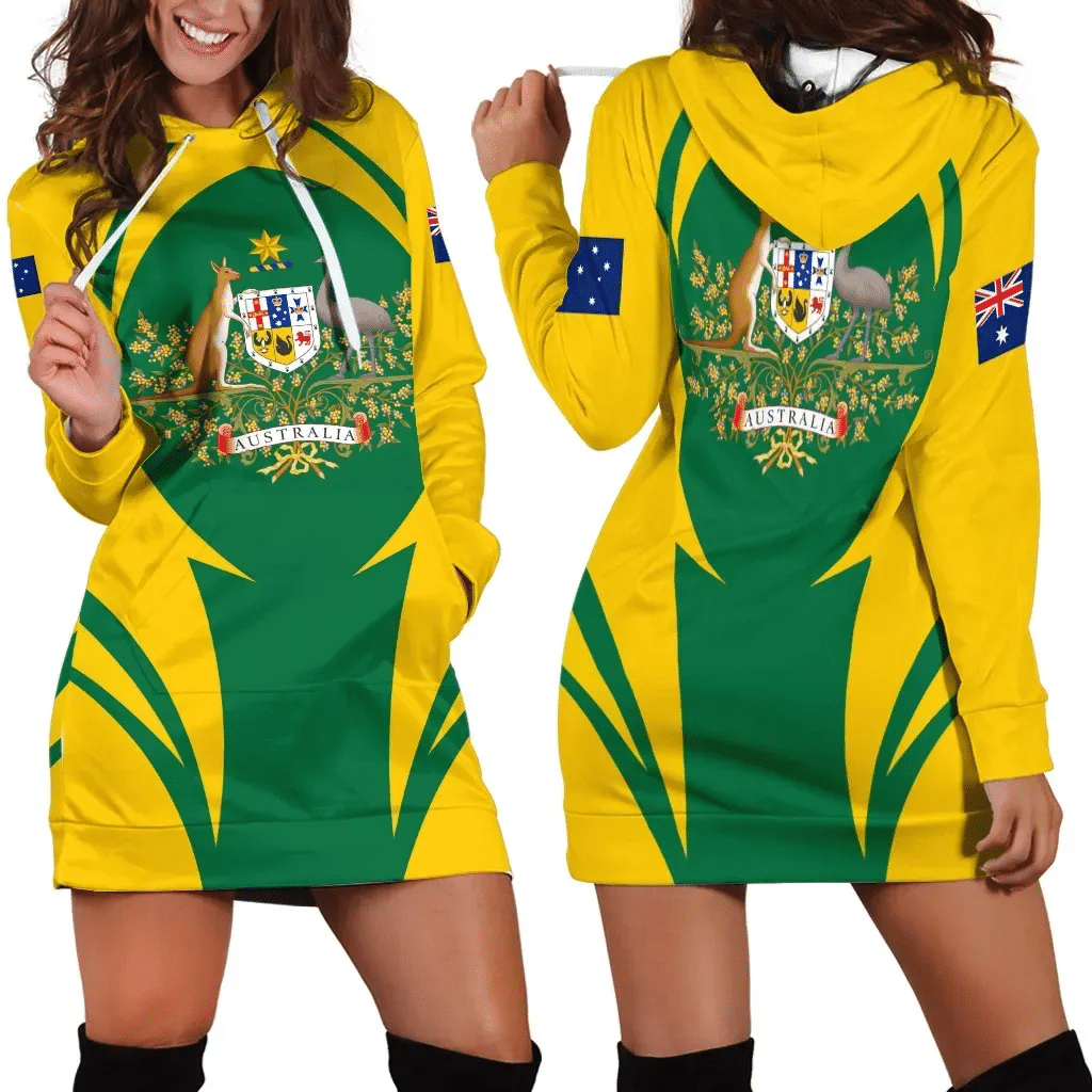 Australia Hoodie Dress Action Flag Yellow