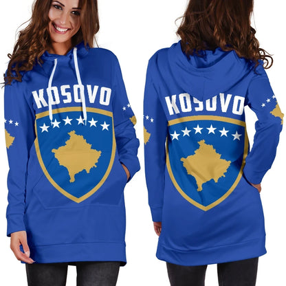 Kosovo Women's Hoodie Dress, Kosovo Coat Of Arms TH5