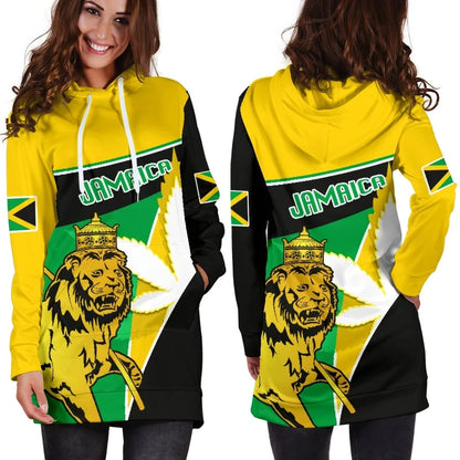 Jamaica Lion Women Hoodie Dress Flag Version