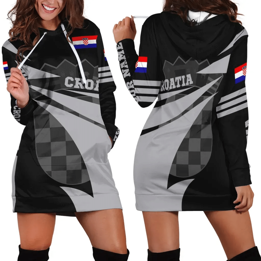 Croatia Hoodie Dress Flag Jersey