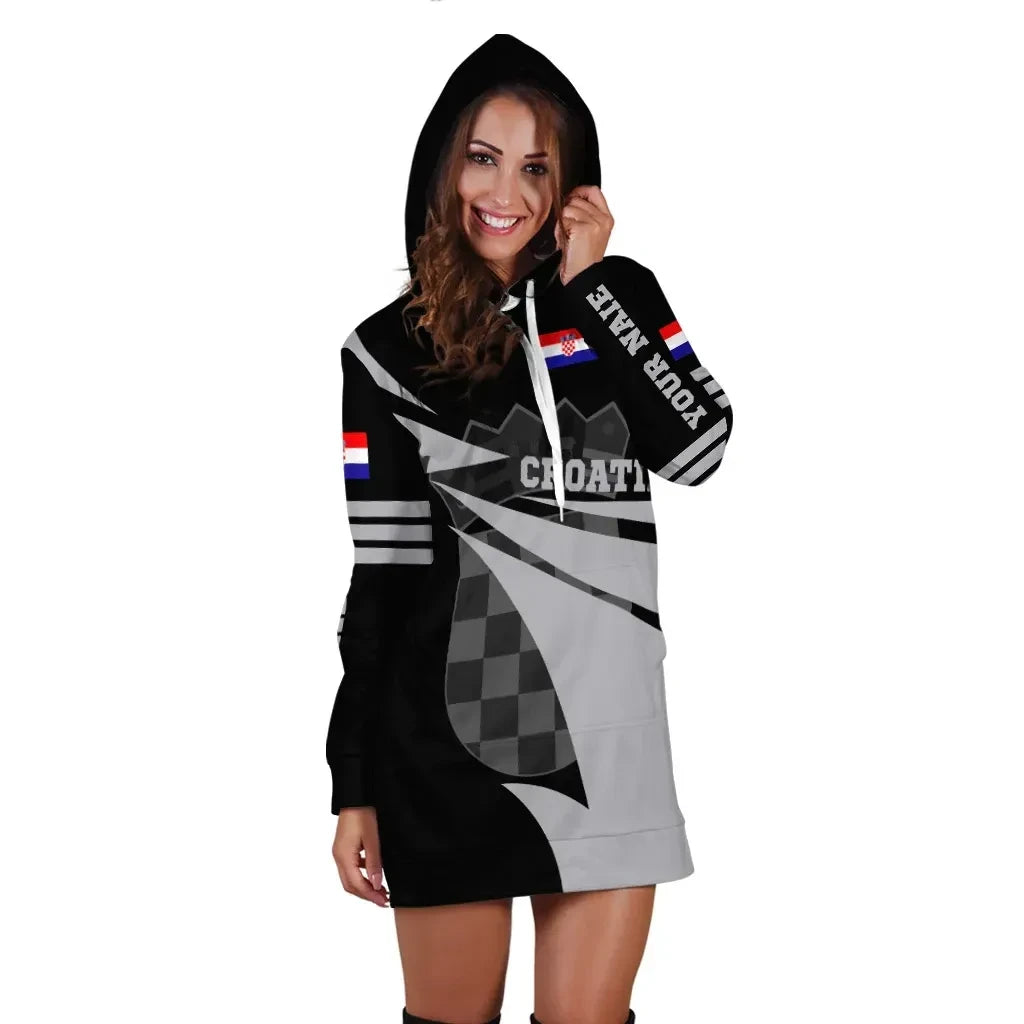 Croatia Hoodie Dress Flag Jersey