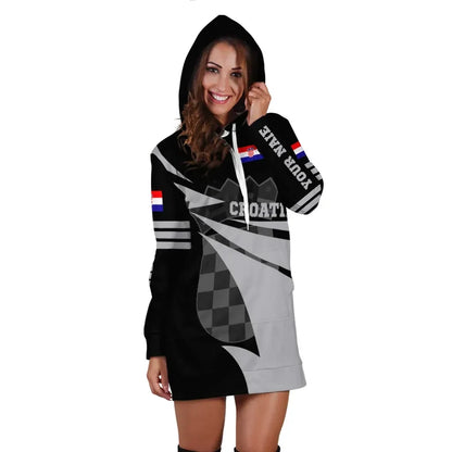 Croatia Hoodie Dress Flag Jersey