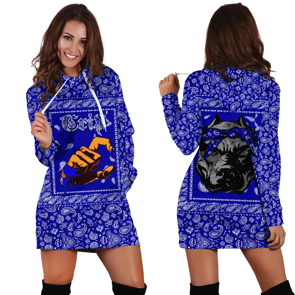 Crips Gang Bulldog Hoodie Dress