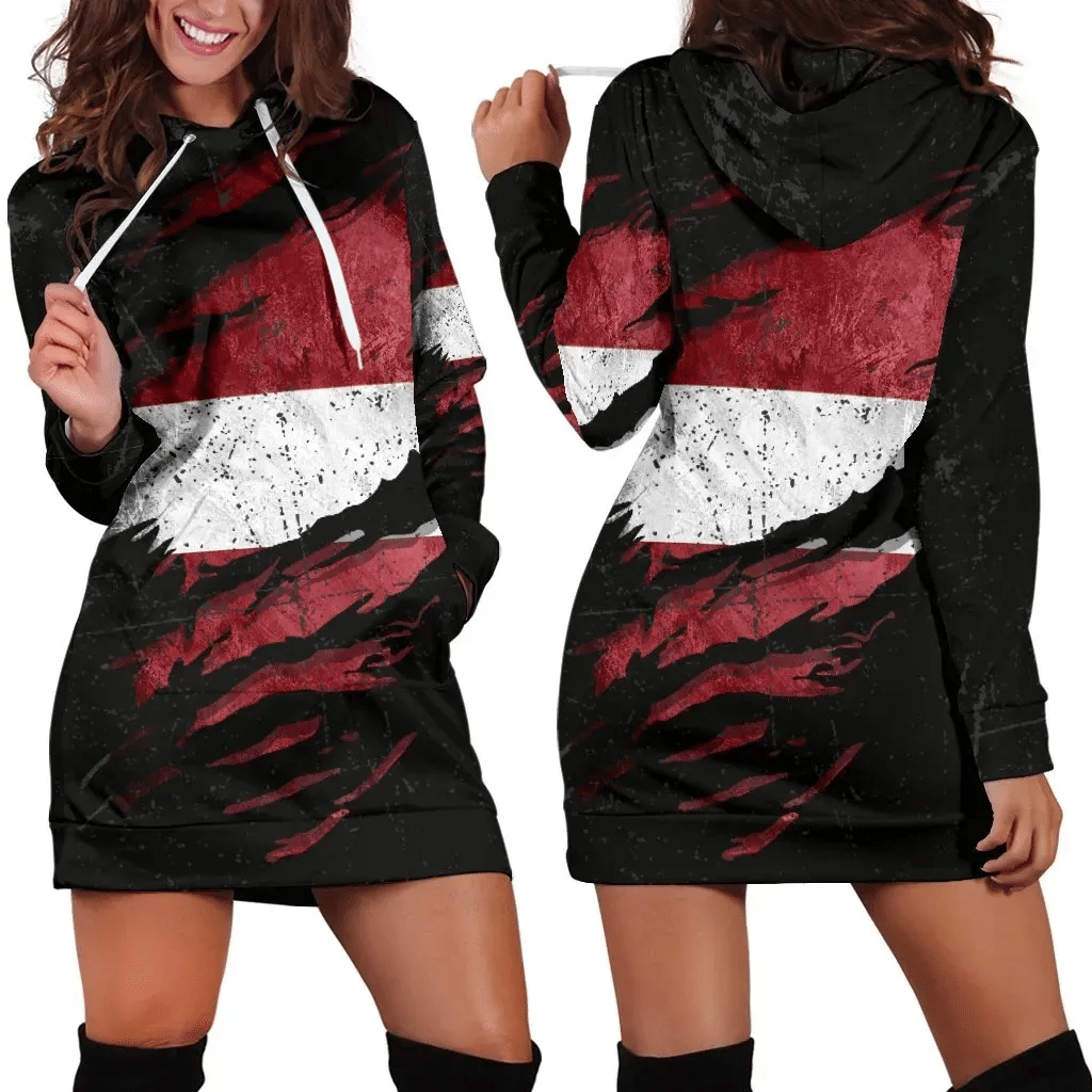 Latvia In Me Women's Hoodie Dress Special Grunge Style