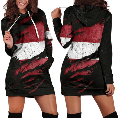 Latvia In Me Women's Hoodie Dress Special Grunge Style