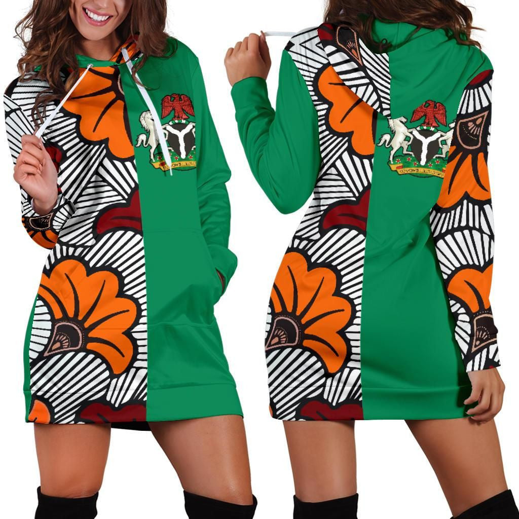 Nigeria Women's Hoodie Dress Ankara Pattern TH5