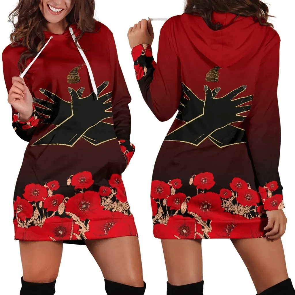 Albania Flag Double Eagle Hand Hoodie Dress