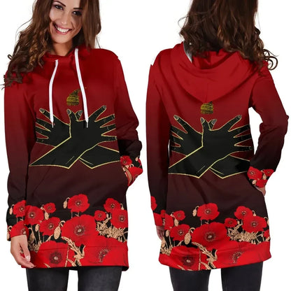 Albania Flag Double Eagle Hand Hoodie Dress