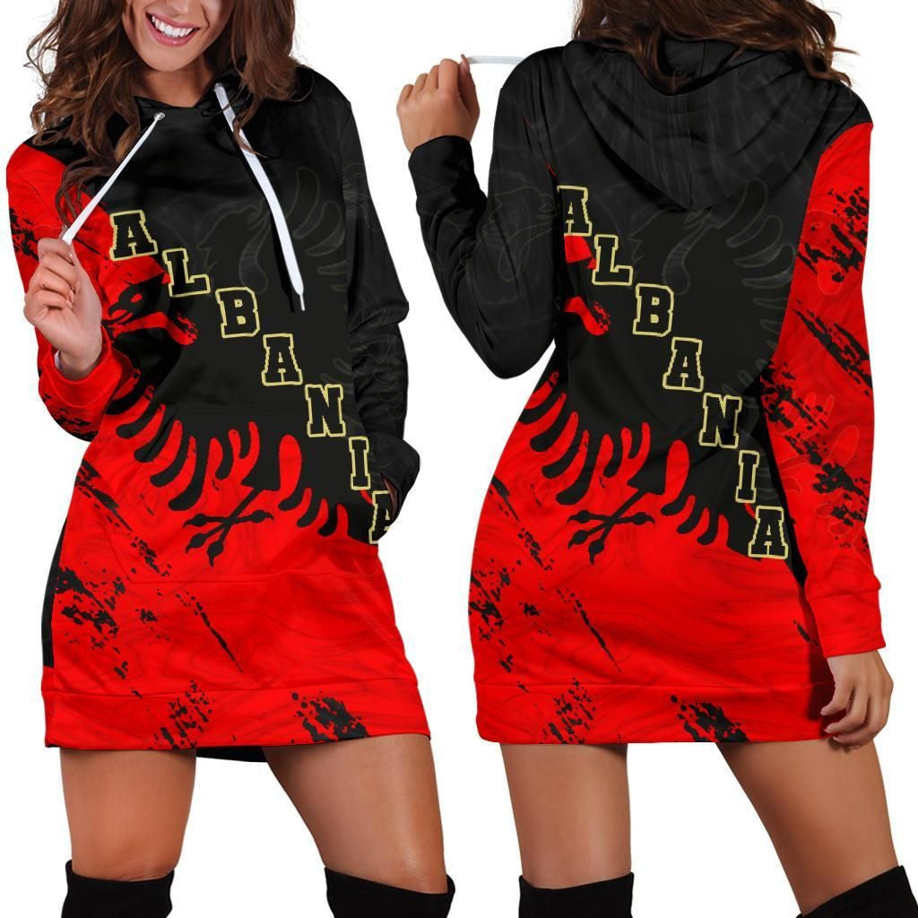 Albania Hoodie Dress Skyline K4