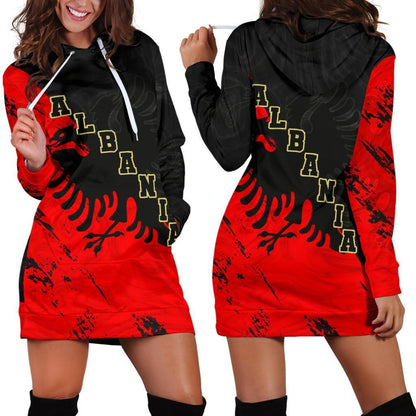 Albania Hoodie Dress Skyline K4