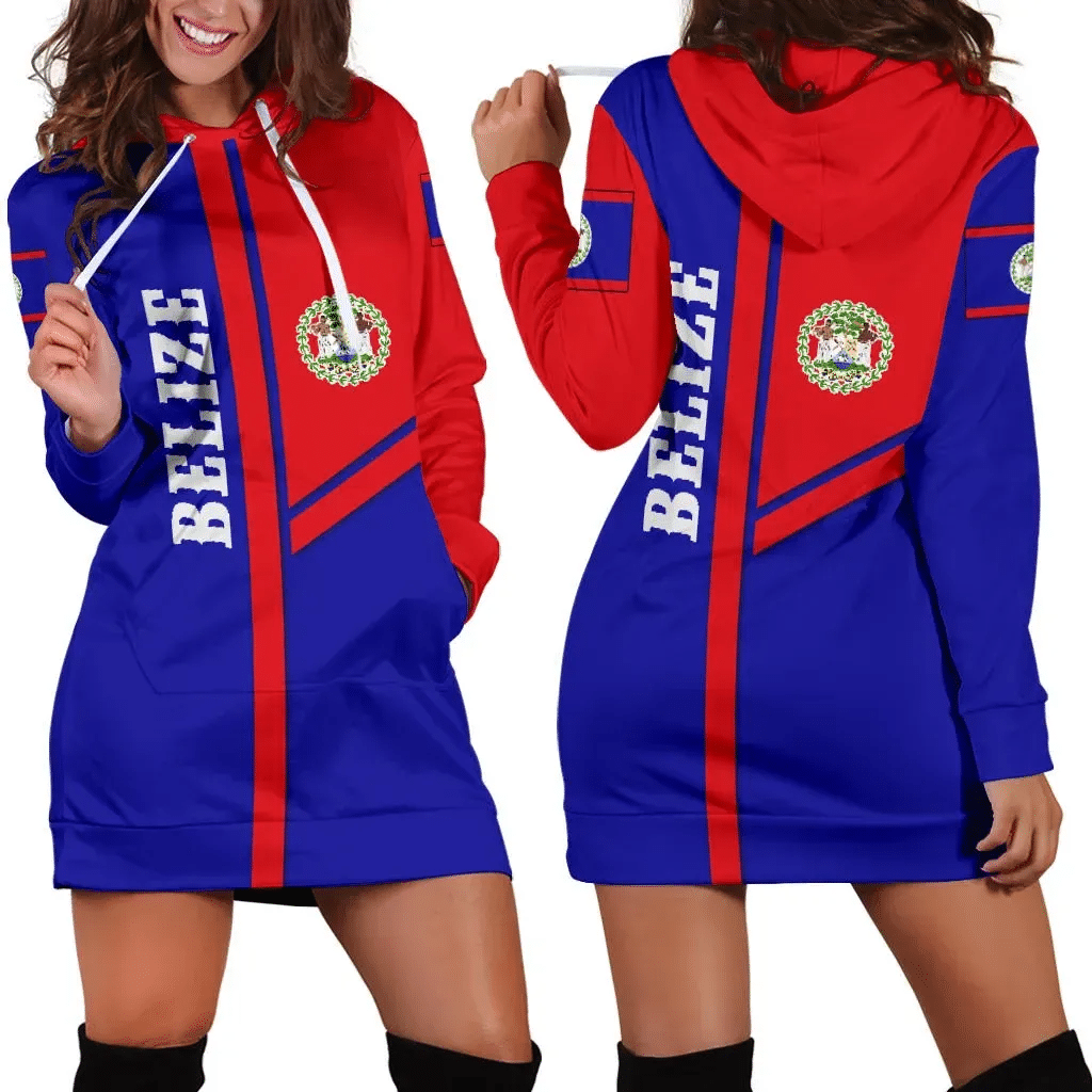 Belize Women Hoodie Dress Streetwear Style K4