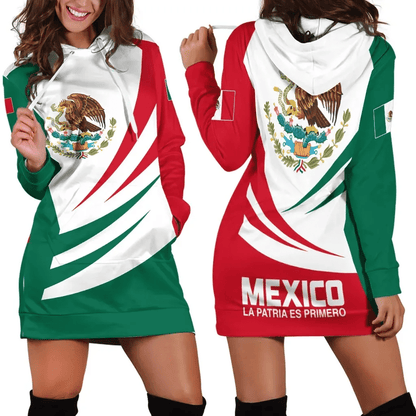 Mexico Hoodie Dress Coat Of Arms BinCjou
