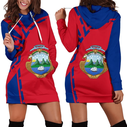 Costa Rica Hoodie Dress Premium Style Th5