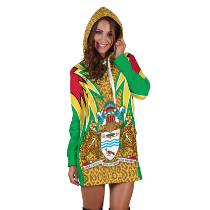 Guyana Hoodie Dress Jaguars Coat Of Arms