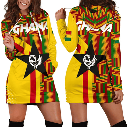 Ghana Hoodie Dress Ankara Tops Striped Women