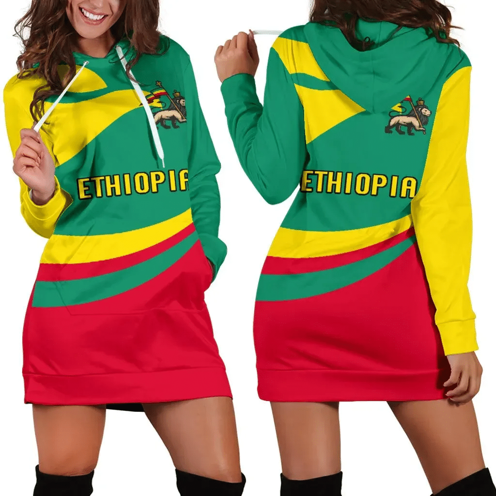 Ethiopia Women Hoodie Dress Proud Version K4