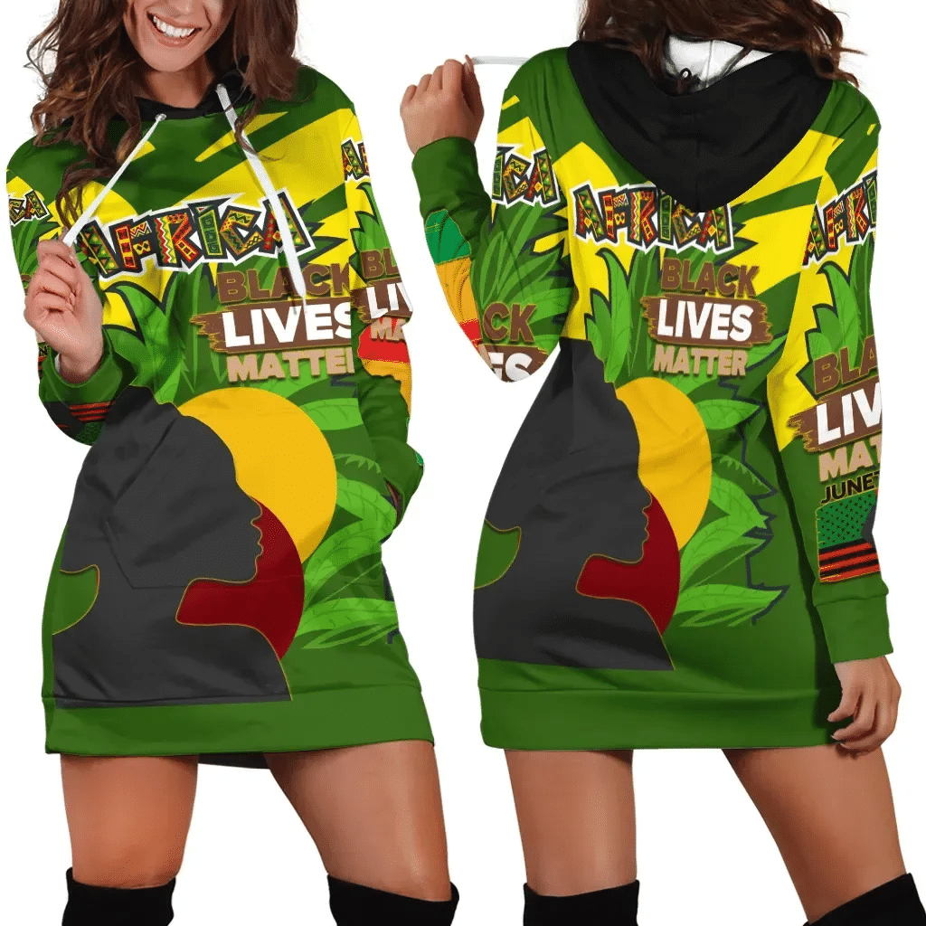 African Pride Women's Hoodie Dress Black Lives Matter, Happy Black History Month 2021 B