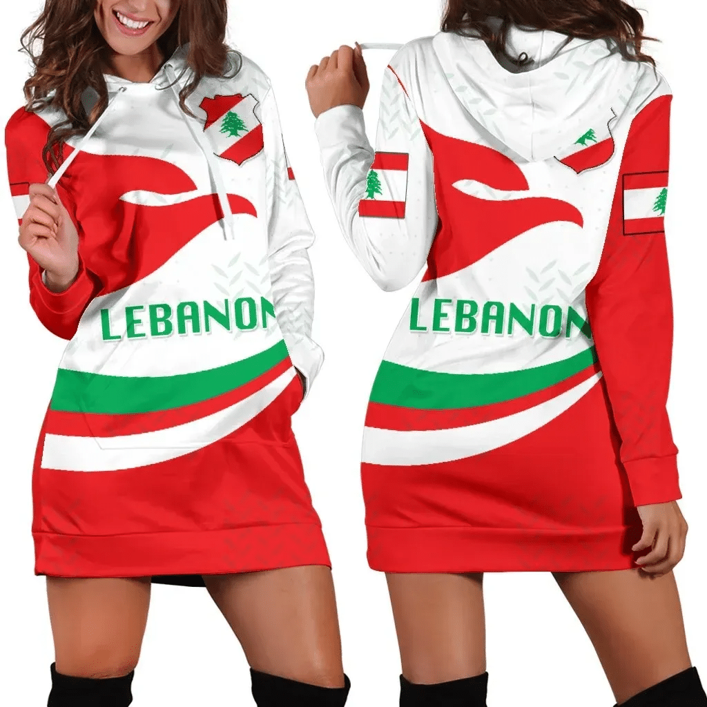 Lebanon Women Hoodie Dress Proud Version K4