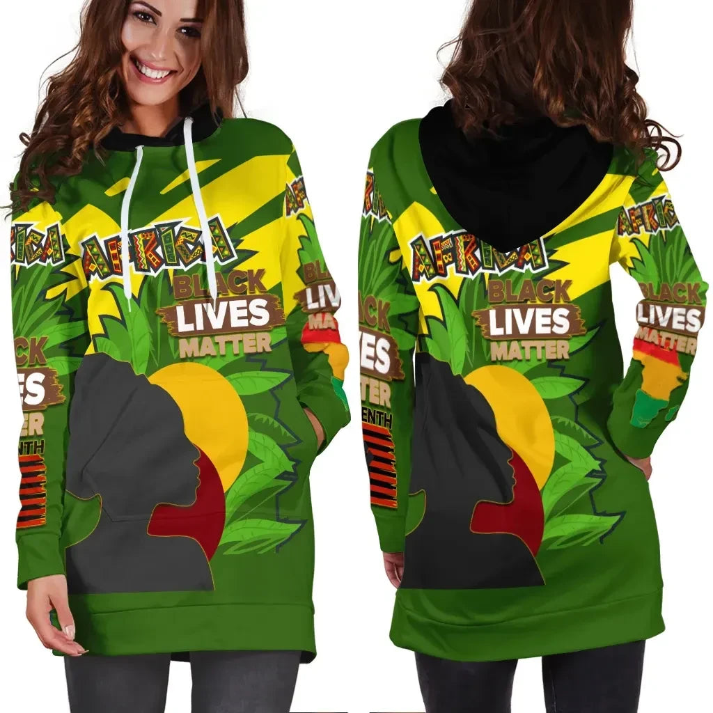 African Pride Women's Hoodie Dress Black Lives Matter, Happy Black History Month 2021 B