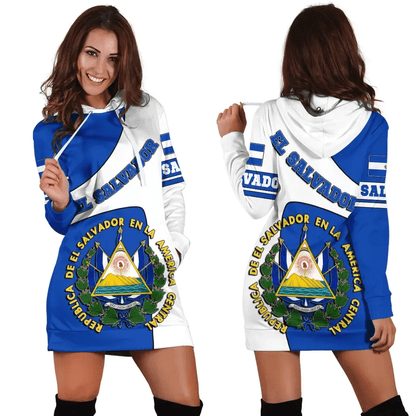 El Salvador Hoodie Dress Flag and Coat of Arms