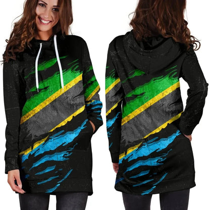 Tanzania In Me Women's Hoodie Dress Special Grunge Style