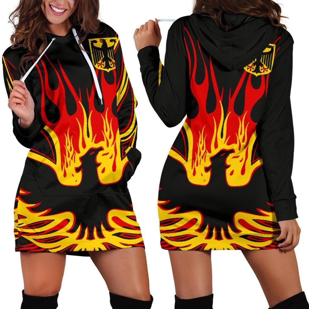 Germany Hoodie Dress Flame Style TH5