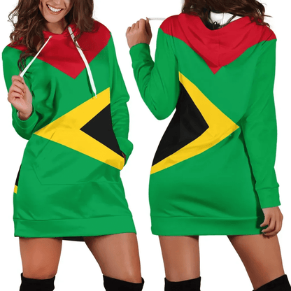 Guyana Hoodie Dress Babarian Green
