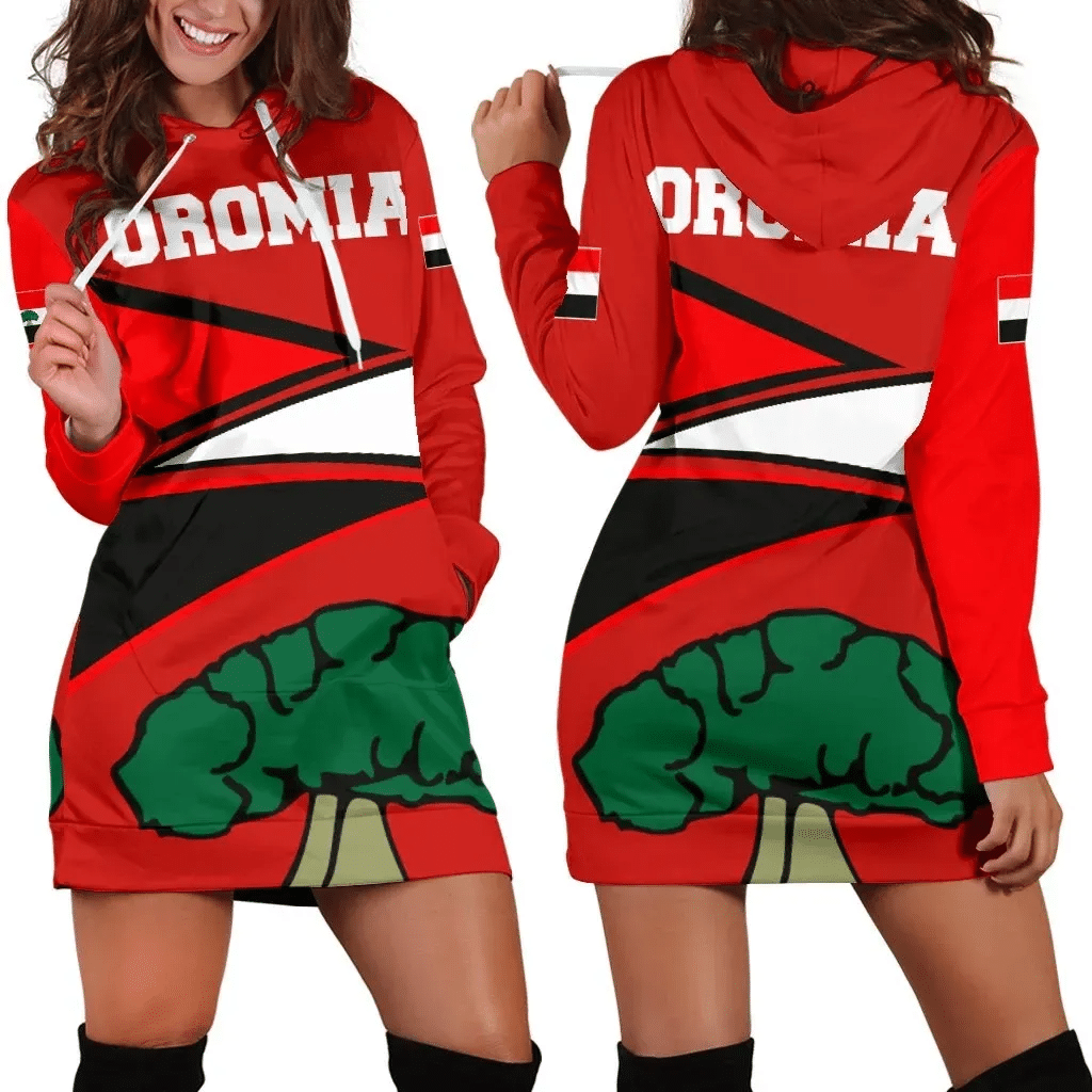 Oromia Hoodie Dress, Oromo Strong Flag Women