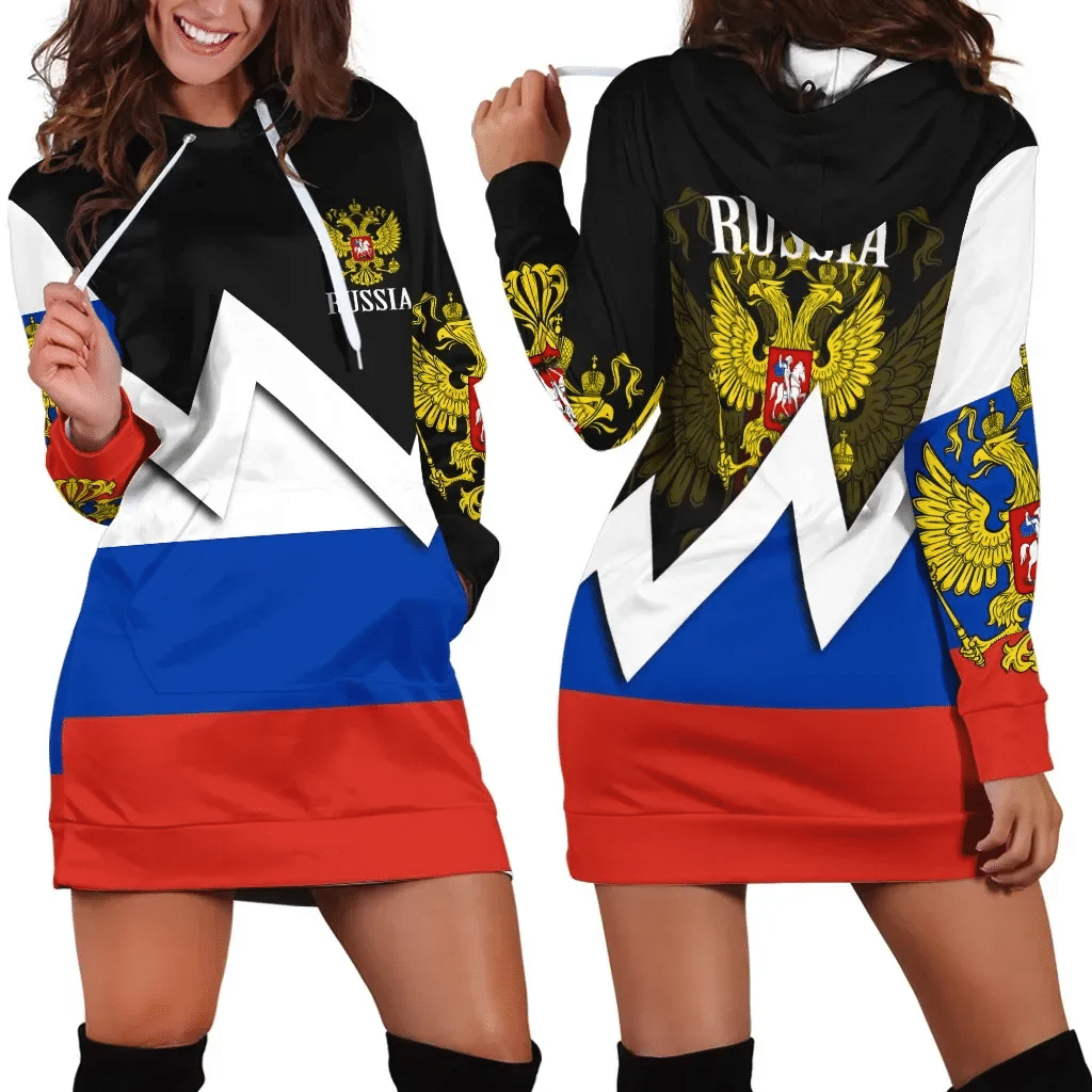 Russia Hoodie Dress Original Flag