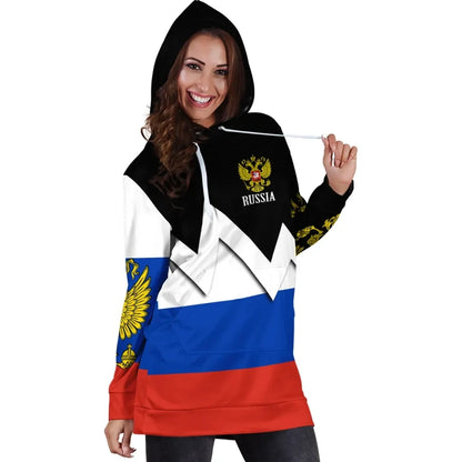 Russia Hoodie Dress Original Flag
