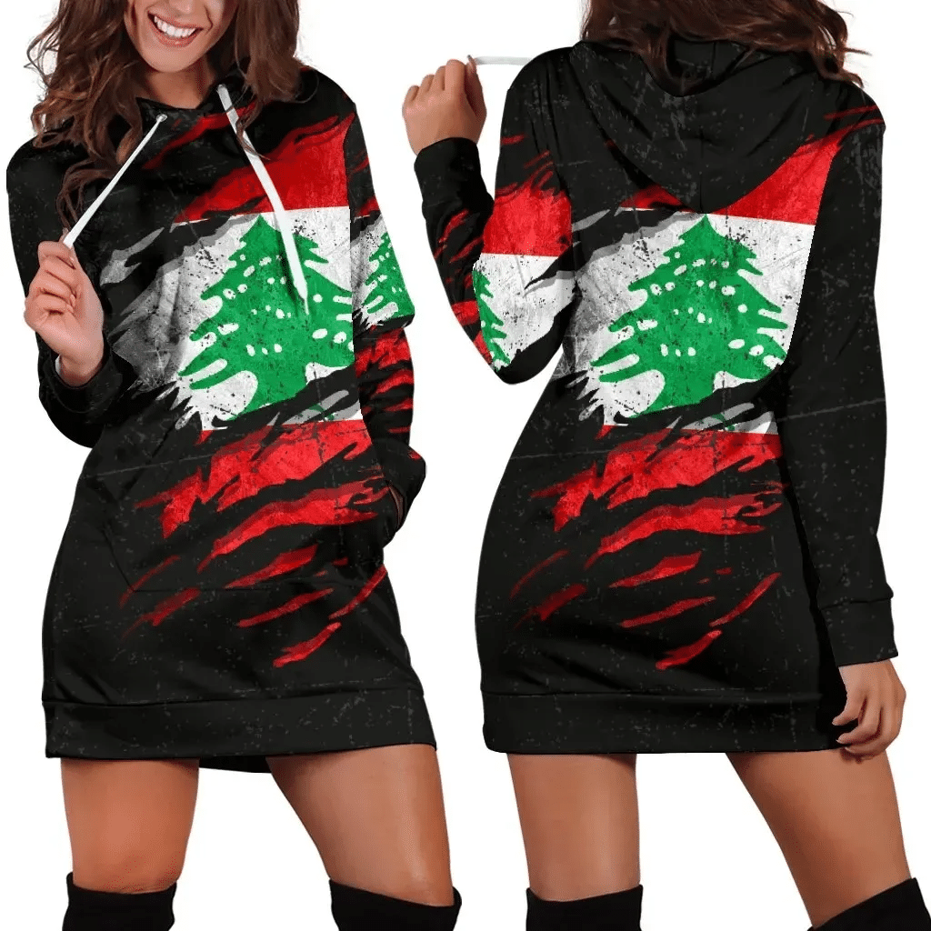 Lebanon In Me Women's Hoodie Dress Special Grunge Style