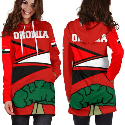 Oromia Hoodie Dress, Oromo Strong Flag Women