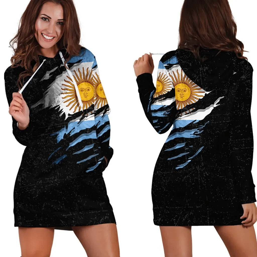 Argentina In Me Hoodie Dress Special Grunge Style