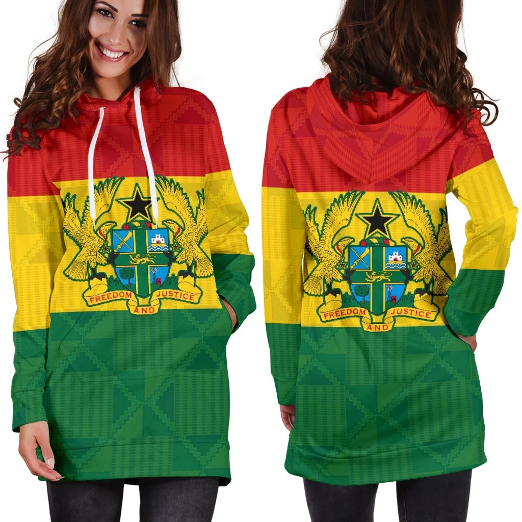 Ghana Women's Hoodie Dress K4