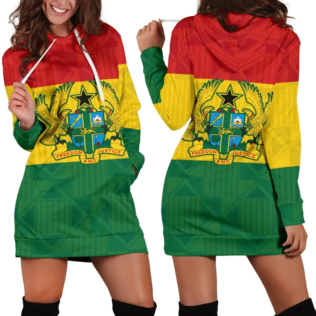 Ghana Women's Hoodie Dress K4