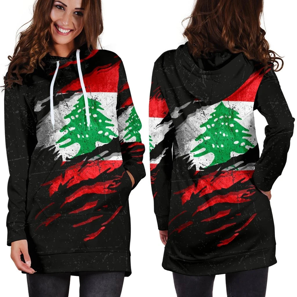 Lebanon In Me Women's Hoodie Dress Special Grunge Style