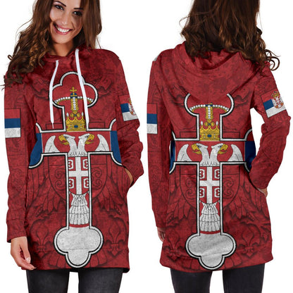 Serbian Cross Hoodie Dress Eagle K4