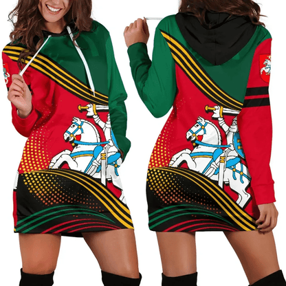 Lithuania Hoodie Dress Fall In The Wave K7