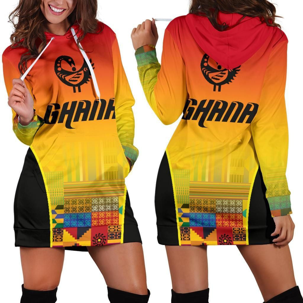 Ghana Ankara Hoodie Dress Women
