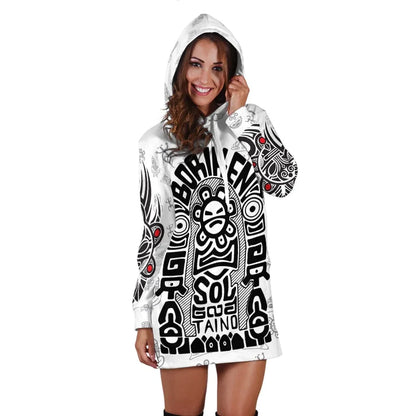 Puerto Rico Hoodie Dress Taino Tatto