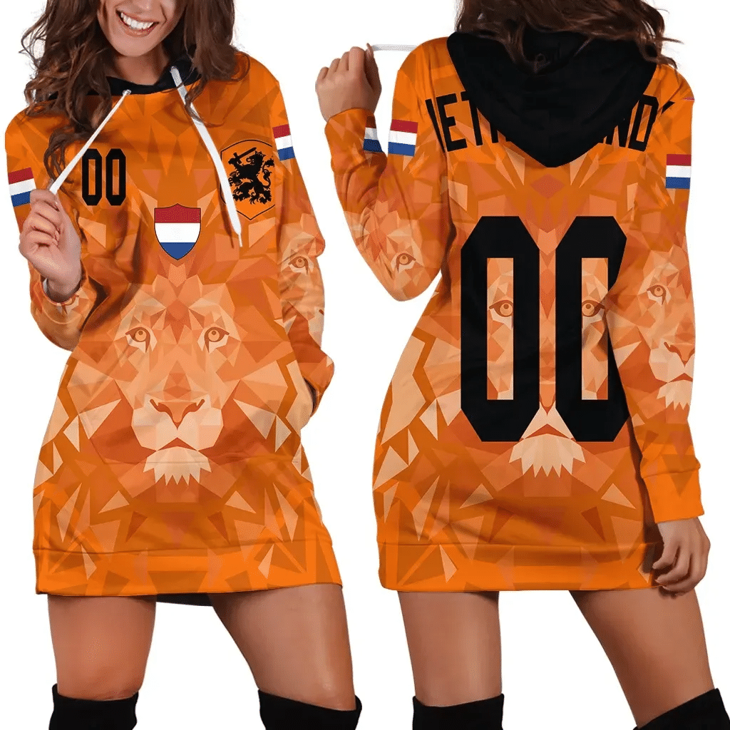 Custom Netherlands Lion Hoodie Dress Euro Soccer