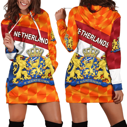 Netherlands Women Hoodie Dress Sporty Style K8