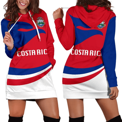 Costa Rica Women Hoodie Dress Proud Version K4