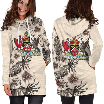 Trinidad and Tobago Hoodie Dress The Beige Hibiscus