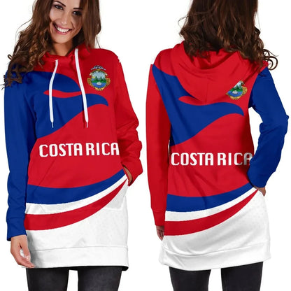Costa Rica Women Hoodie Dress Proud Version K4