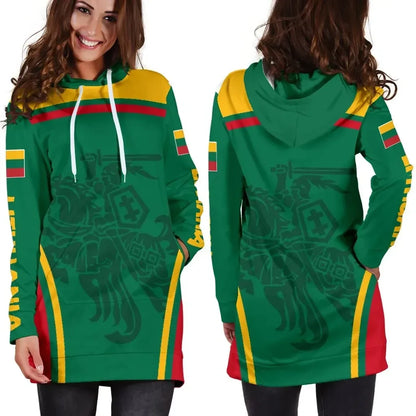 Lithuania Hoodie Dress Active Warrior