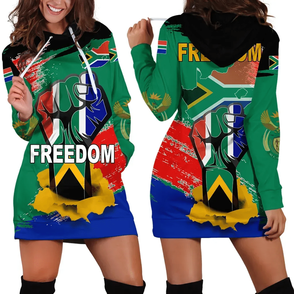 South Africa Freedom Hoodie Dress
