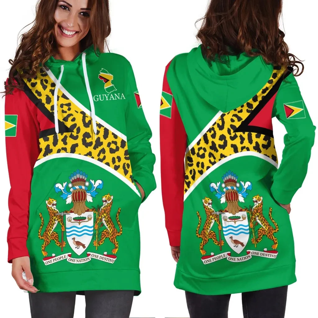 Guyana Hoodie Dress Flag Map CoA Limited