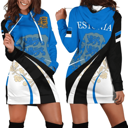 Estonia Hoodie Dress Flag CoA Basic